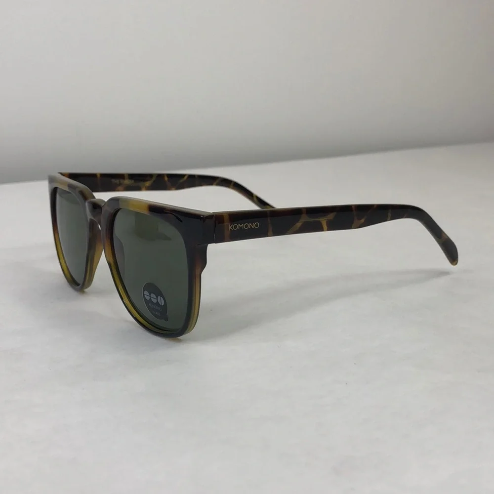 KOMONO Riviera Green Tortoise Sunglasses NEW brown